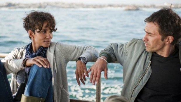 Halle Berry and Olivier Martinez in the least interesting film ever made about shark attacks, the 2012 thriller <i>Dark Tide</i>.