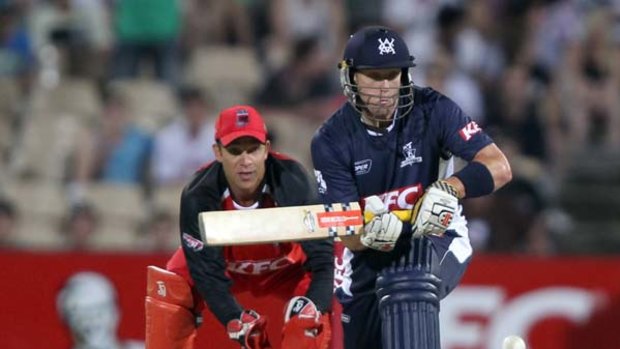 Cameron White of the Bushrangers bats during the Twenty20 Big Bash match against the South Australian Redbacks last week.
