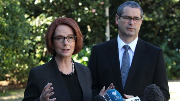 Prime Minister Julia Gillard and Communications Minister Stephen Conroy announce on Sunday their plan to ban the advertising of live odds during televised sport.