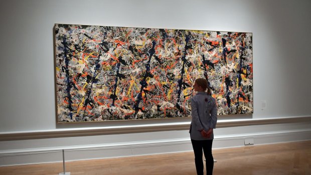 Major drawcard: Jackson Pollock's Blue Poles is currently on loan to the Royal Academy of Arts in London.