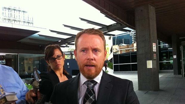 Tim Meehan, the lawyer for Brett Peter Cowan, outside court today.