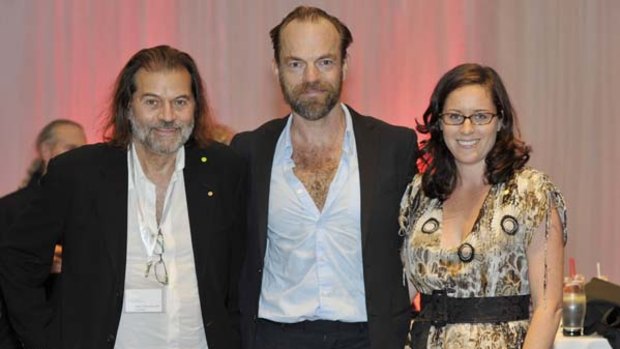 Brian and Ondine Sherman and Hugo Weaving.