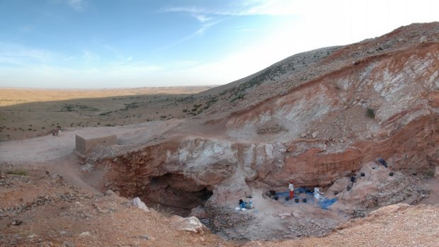 The view south across the Jebel Irhoud site in Morocco, where the oldest human remains were discovered. 