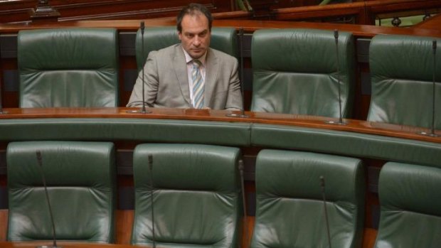 One is the loneliest number: Geoff Shaw in the chamber on Wednesday morning.
