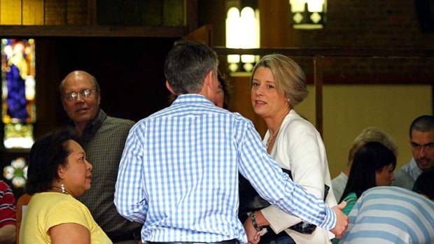 Day of rest ... Kristina Keneally and her husband Ben at church.