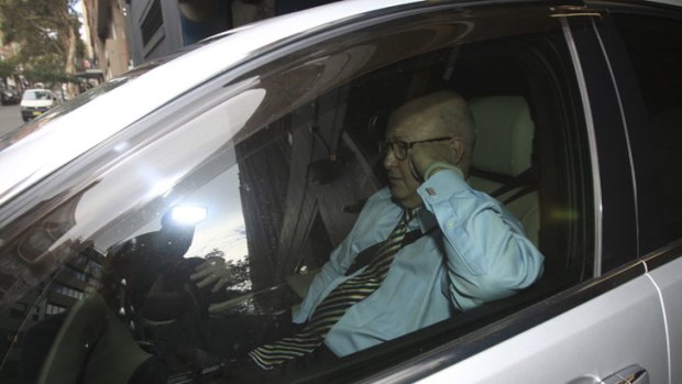 Outgoing News Corp CEO Ken Williams leaves the company's Sydney headquarters yesterday.
