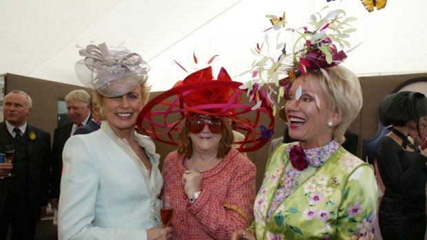 Flemington's Holy Trinity: Lady Sonia McMahon, Eileen Bond and Lady Susan Renouf were a fixture of the carnival.