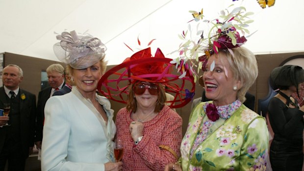 Flemington's Holy Trinity: Lady Sonia McMahon, Eileen Bond and Lady Susan Renouf were a fixture of the carnival.