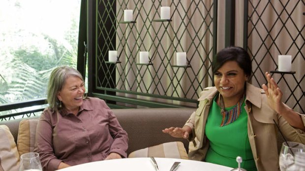 High expectations: Mindy Kaling, right, with Roseanne Barr at the Hotel Bel-Air in Los Angeles last year.