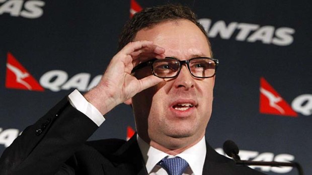 Unconvincing: Qantas chief Alan Joyce gave very public attempts to blame the airline's $252 million loss on a distorted market and increased competition.