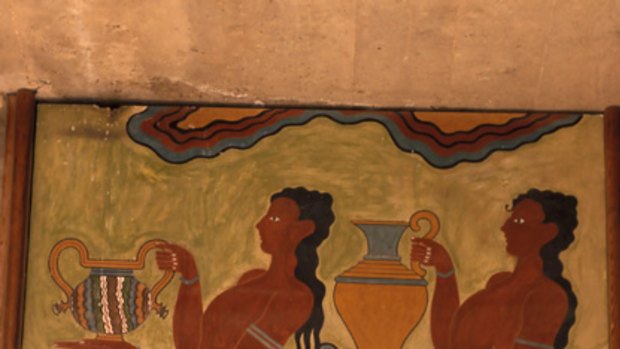 Frescoes of Knossos Palace, Crete.