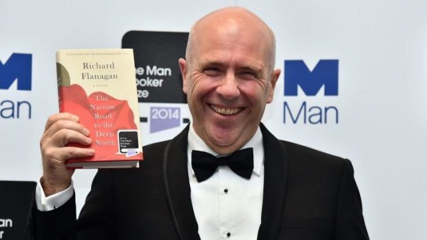 RIchard Flanagan the Man Booker Prize ceremony.