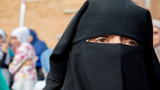 A devout woman wearing a niqab at Lakemba Mosque 