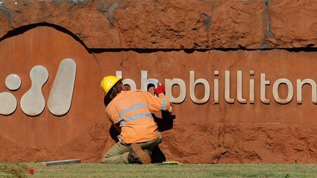 BHP Billiton tipping an iron slide.