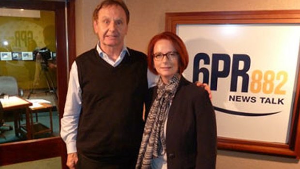 Whoops: this photo, since taken down from the 6PR website, was posted after Howard Sattler's bizarre interview with Julia Gillard on Thursday.