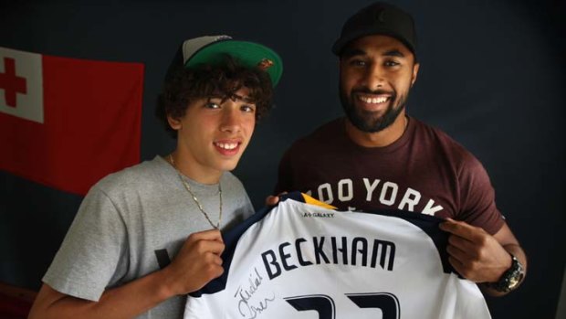 Different path &#8230; LA Galaxy signing Leroy Jennings with his NRL playing cousin Michael Jennings.