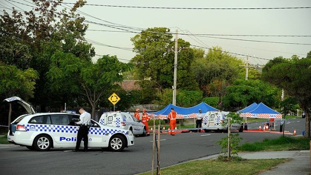 Emergency crews at the scene of the fight in Ashwood this morning.