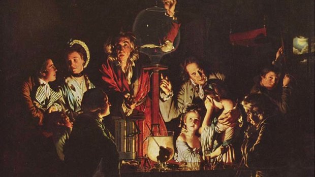 Experiment on a bird in an air pump by Joseph Wright.