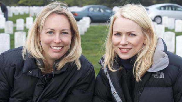 Valerie Plame and Naomi Watts on the set of Fair Game.
