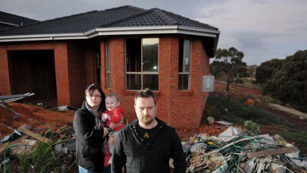 After their building warranty claim was rejected, Justin Carter, wife Kate and son Max were left with an unfinished house in Bacchus Marsh.