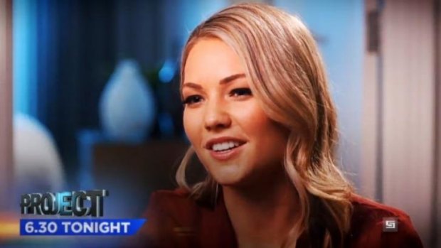 Speaking out: Sam Frost makes her feelings known on </i>The Project</i>.