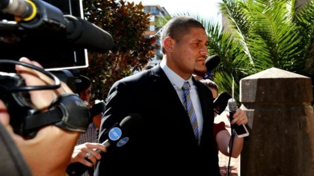 Fined and disqualified: Willie Mason heads into Newcastle court.