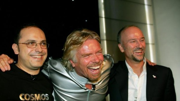 Happier days: Wilson da Silva (left), Richard Branson and Brett Godfrey in Sydney in 2005.