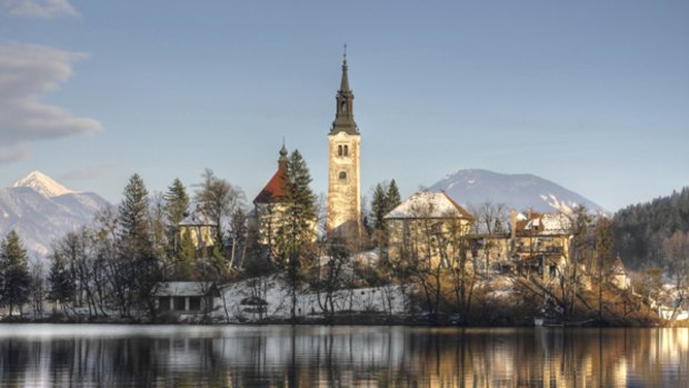 Beauties ... a church on Slovenia's only island on Lake Bled.