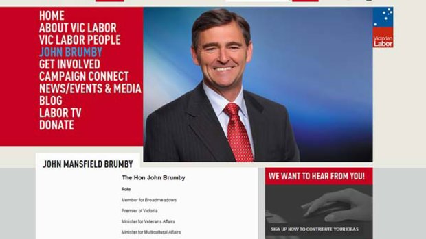 John Brumby features in Labor's new US-style website to be launched today and inspired by Barack Obama's net tactics.