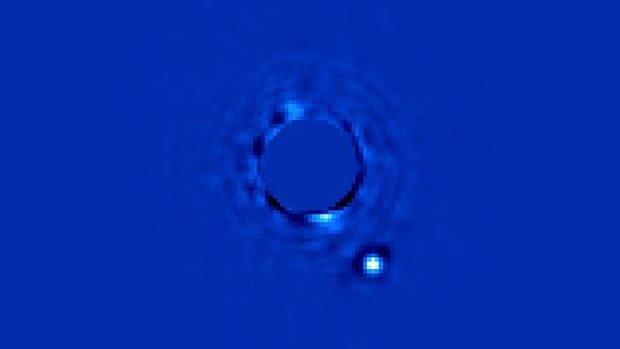 The far-distant alien planet Beta Pictoris b pops right out in a picture by the Gemini Planet Imager.