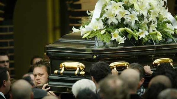 Carl Williams at the funeral of his best friend, slain underworld hitman Andrew 'Benji' Veniamin.