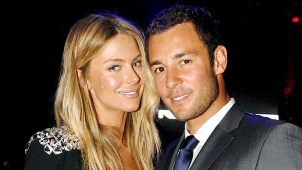 Happy couple: Jennifer Hawkins and Jake Wall.