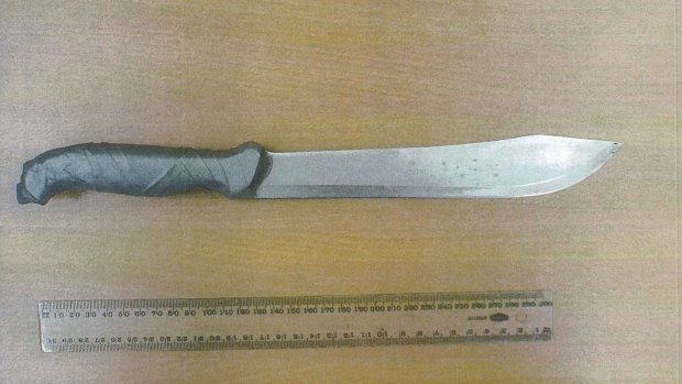 The machete used by Imran Hakimi during the rampage.