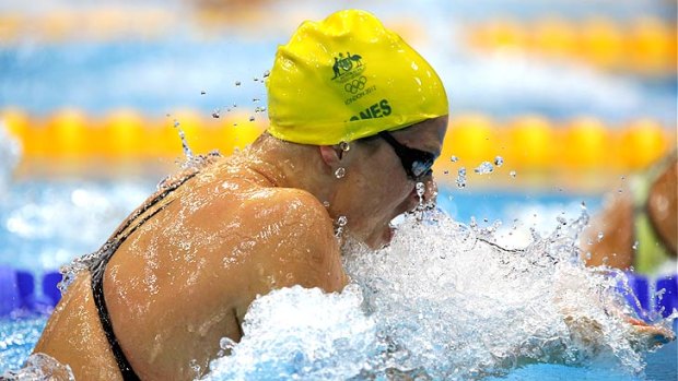Leisel Jones swims her way to fifith in the women's 100m breaststroke final at the London Olympics.