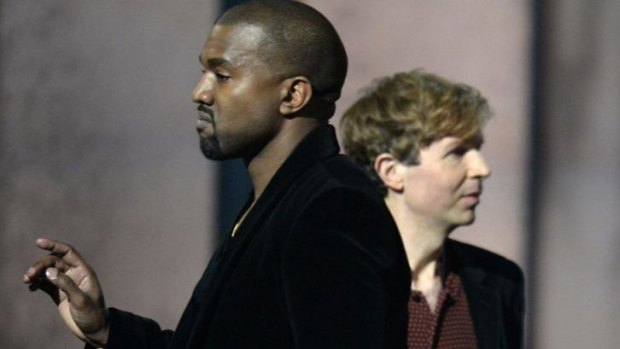 Kanye West's stage invasion during the winner for album of the year announcement at the Grammys.