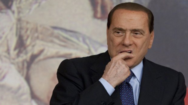Silvio Berlusconi during a press conference on Friday.