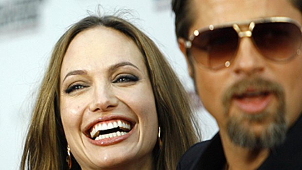 At peace ... Angelina Jolie and Brad Pitt.