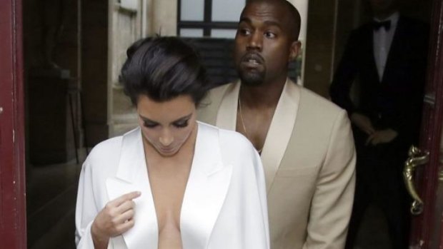 Kim Kardashian and Kanye West in Paris on May 23, ahead of their wedding in Florence, Italy.