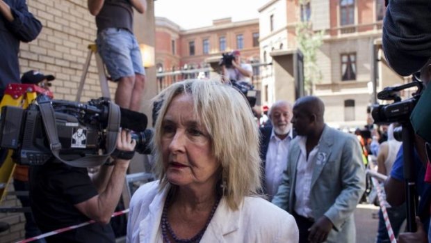 June Steenkamp arrives at the North Gauteng High Court for the sentencing of Oscar Pistorius on Tuesday. 