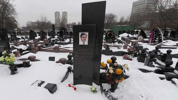"My heart still refuses to accept it": Sergei Magnitsky's grave in Moscow.