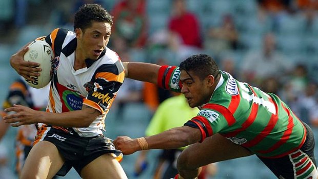 Youth club: Benji Marshall playing first grade as an 18-year-old in 2004.