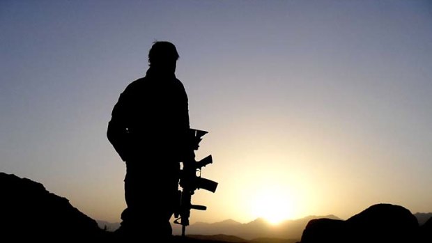 An Australian special forces soldier on watch in Afghanistan.