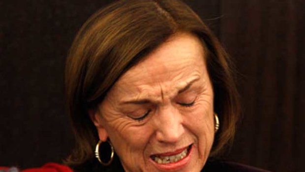 Welfare Minister Elsa Fornero breaks down in tears as she announces austerity measure. AP