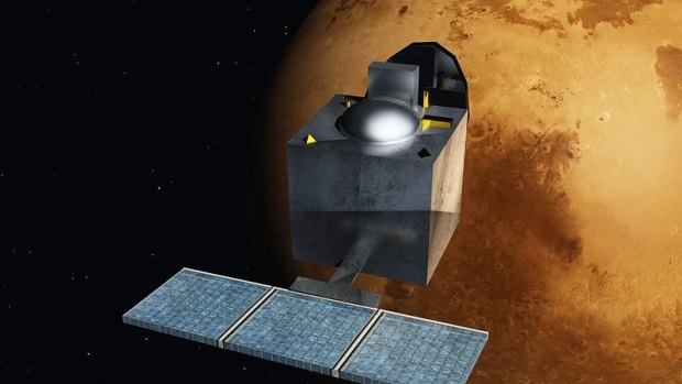 An artist's impression of the Indian Mars orbiter, known as MOM, which went into orbit on September 24.