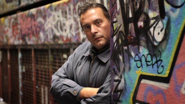 Christos Tsiolkas in an inner Melbourne laneway.