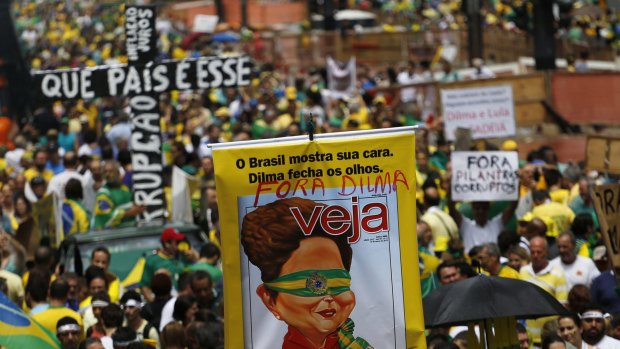 Anti-government protesters make their feelings known across Brazil.