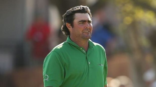 Emotion: Steven Bowditch approaches the 18th.
