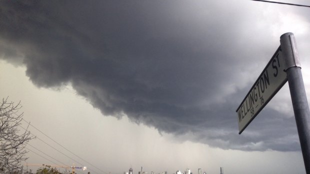 How the storm looked over Coorparoo.