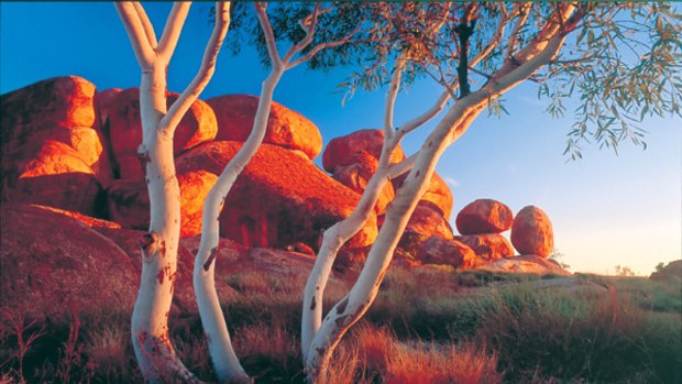 Sunburnt country ... the massive granite Devil's Marbles near Tennant Creek.