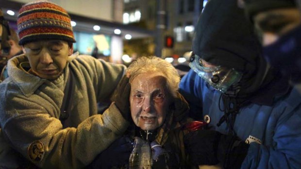 Iconic ... 84-year-old Dorli Rainey, who was sprayed at the Occupy Seattle protest.